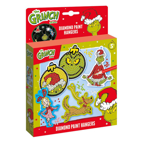 Totum il Grinch - Realizza 5 ciondoli con pittura con diamanti - giocattoli per ragazzi e ragazze dai 5 anni - set artigianale per decorazioni per la casa