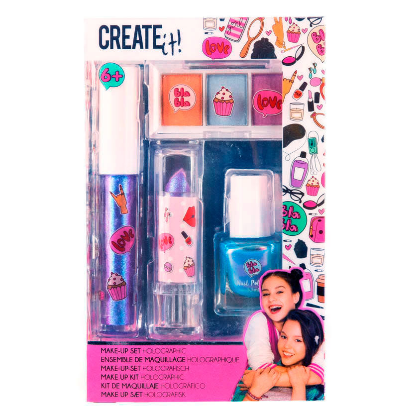Crealo! set trucco di bellezza olografico, 4 pz.