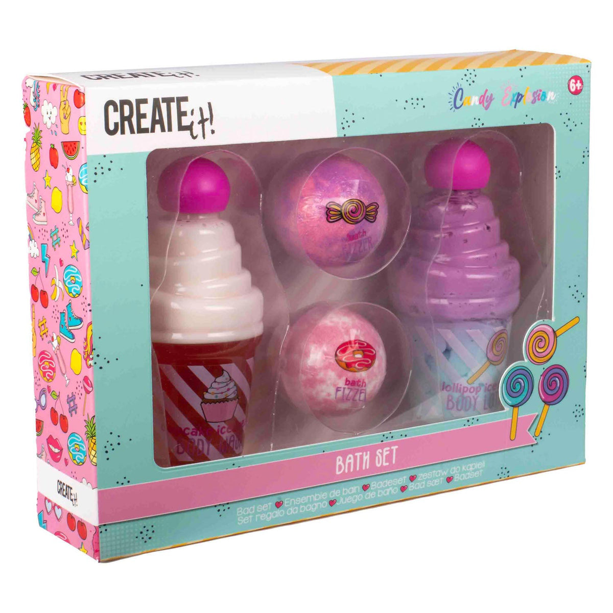 Canenco crealo! set da bagno con esplosione di caramelle