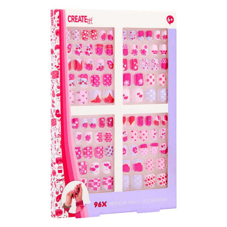 Crealo! Set maxi unghie artificiali autoadesive, 96 pz