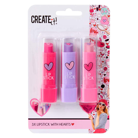 Crealo! rossetto a cuore, 3pz.
