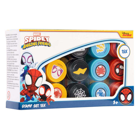 Set timbri Canenco spidey, 15 pezzi.
