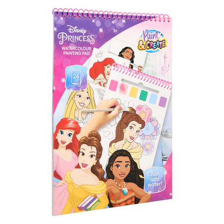 Libro set di colori ad acqua Canenco Disney Princess - incl. pennello