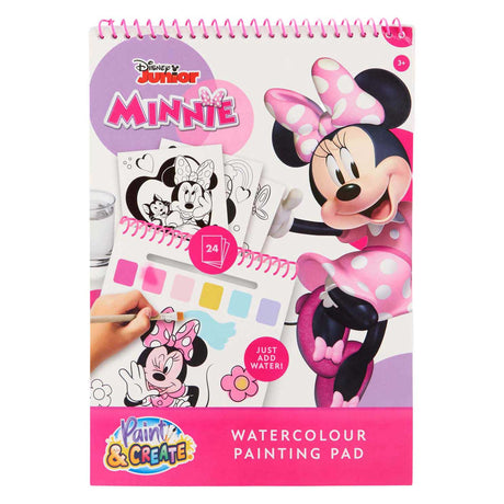 Libro con set di colori ad acqua Canenco Minnie Mouse - incl. pennello