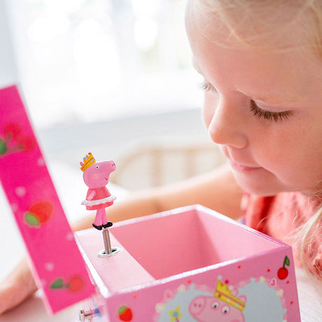 Bambolino Peppa Pig portagioie, portagioie, carillon - con ballerina Peppa girevole e specchio - giocattoli per bambini piccoli e prescolari a partire da 3 anni - consiglio regalo