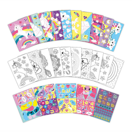 Totum unicorno adesivo puzzle libro di attività a5 - adesivo per libro delle vacanze per numero incl. pagine da colorare - giocattoli per ragazze dai 3 anni