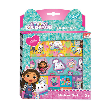 Totum Set di adesivi per la casa delle bambole di Gabby 3 fogli di adesivi con decorazioni da gioco - casa delle bambole di Gabby - giocattoli creativi per ragazze dai 3 anni