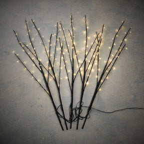 Edelman branch led nero bianco caldo 200led ip44 5 pezzi e timer - h90xd30cm