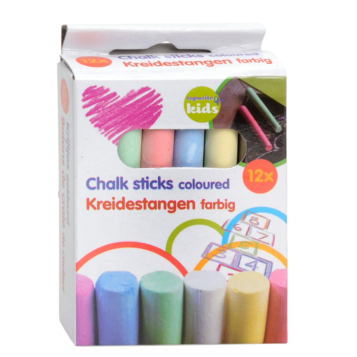 Gessetti scolastici colorati, 12 pz