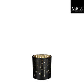 Portacandele Edelman stella nero - h8xp7cm | 4 pezzi