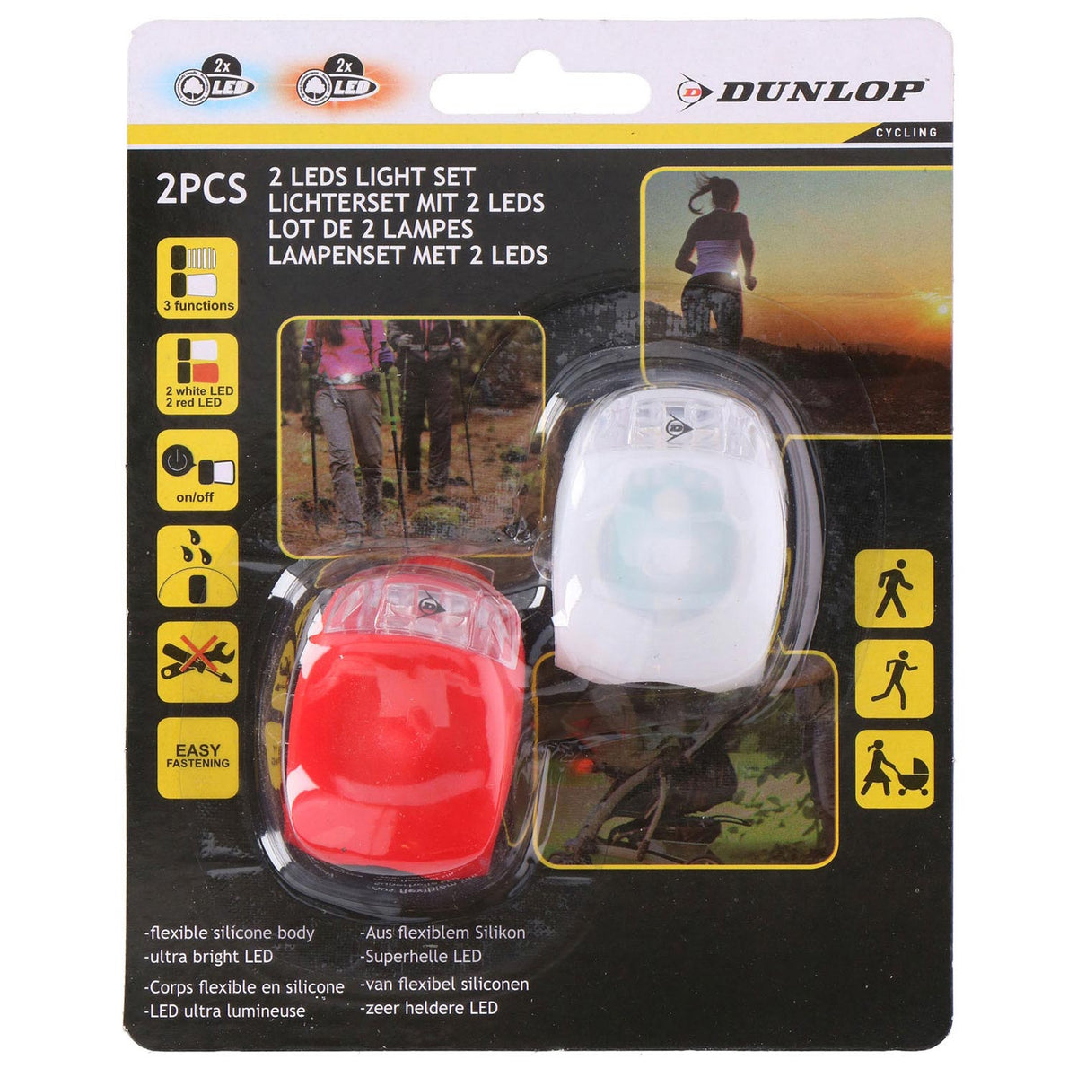 Set di luci per bicicletta Dunlop LED, 2 pz.