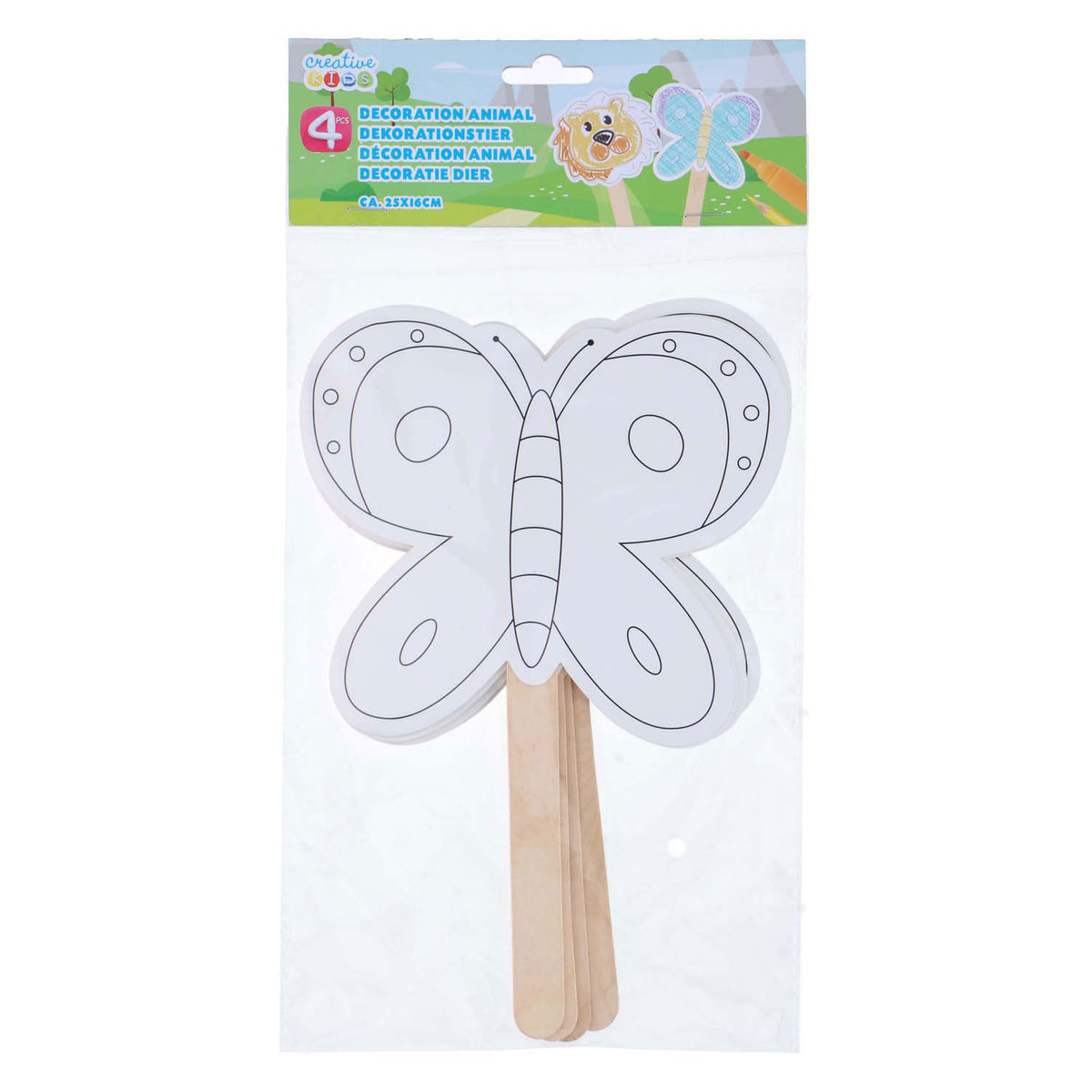 Maschere decorative con manico in legno, 4 pz.