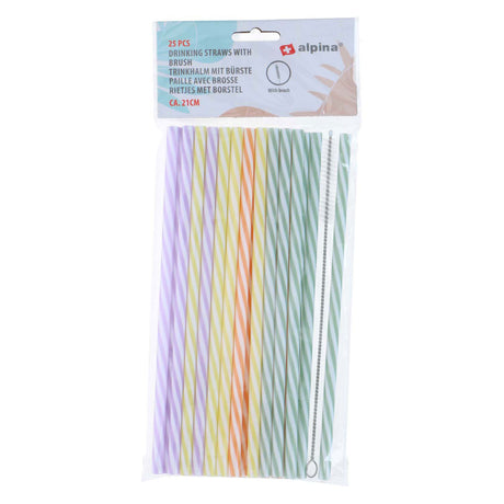 Cannucce riutilizzabili con spazzola, 25 pz.
