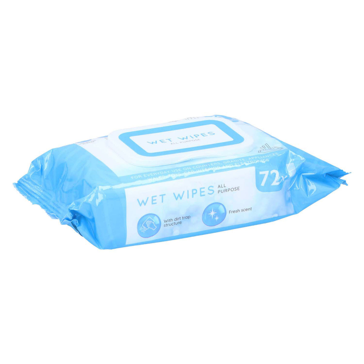 Salviette detergenti umidificate tutto in uno, 72 pezzi.