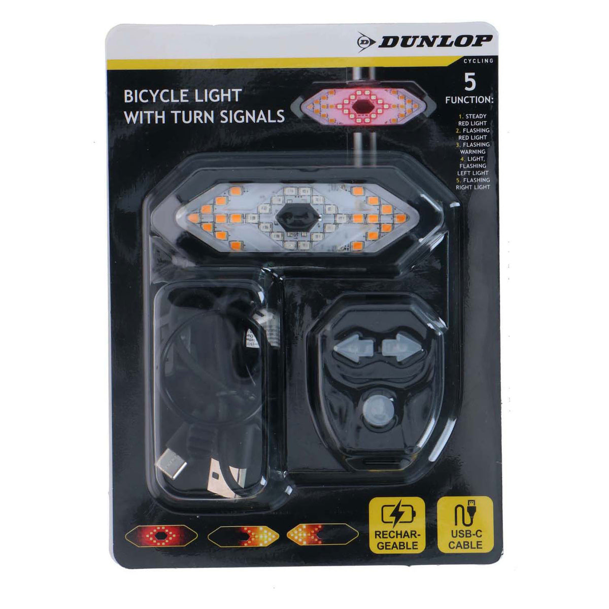 Lampada per bicicletta Dunlop con indicatore di direzione