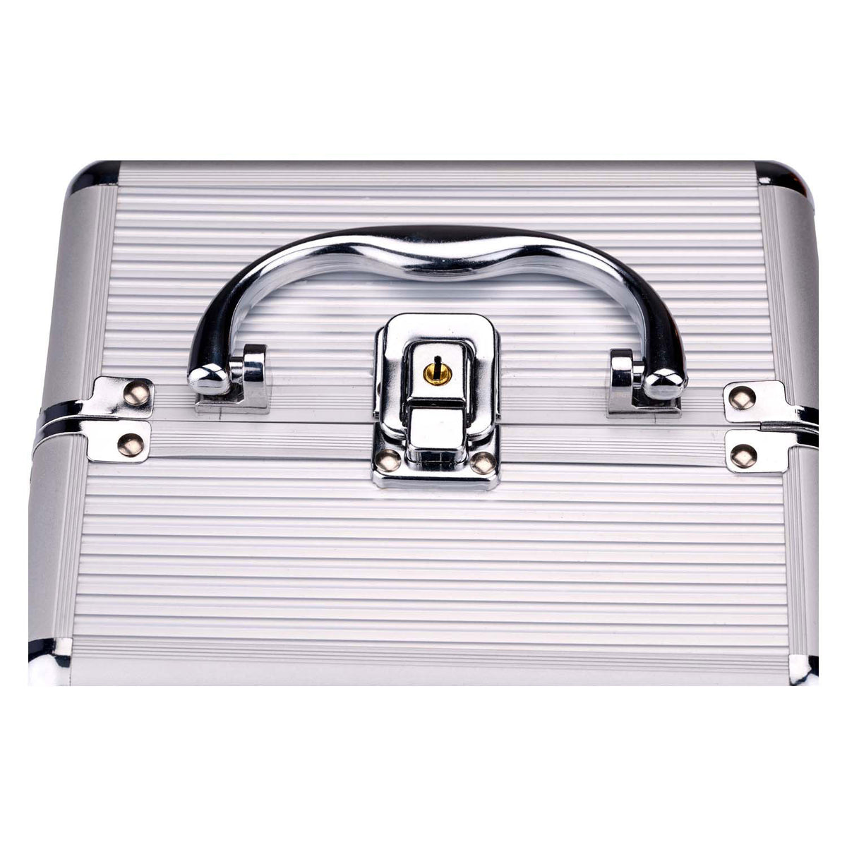 Custodia per trucchi in metallo - beauty case - 18x15 cm