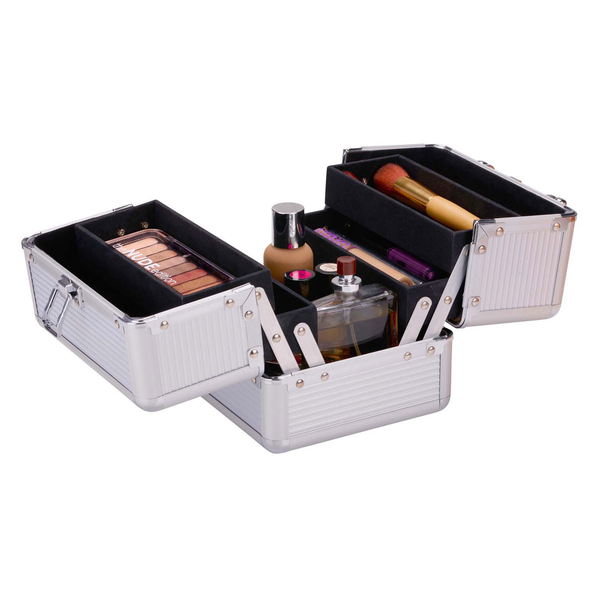 Custodia per trucchi in metallo - beauty case - 18x15 cm