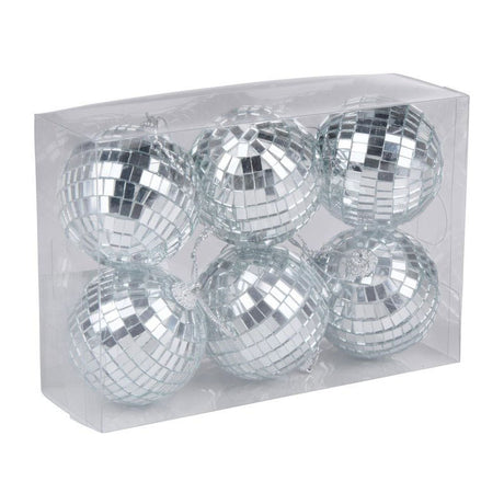 Appendini natalizi con palla da discoteca - 6 pz.