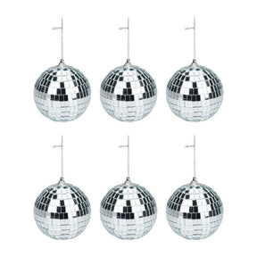Appendini natalizi con palla da discoteca - 6 pz.