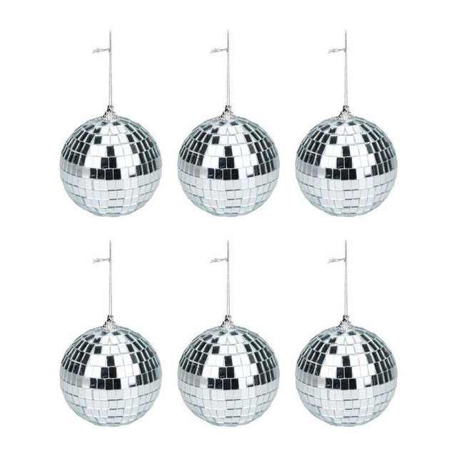 Appendini natalizi con palla da discoteca - 6 pz.