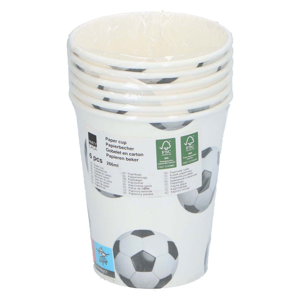 Tazze da calcio per feste, 6 pz.