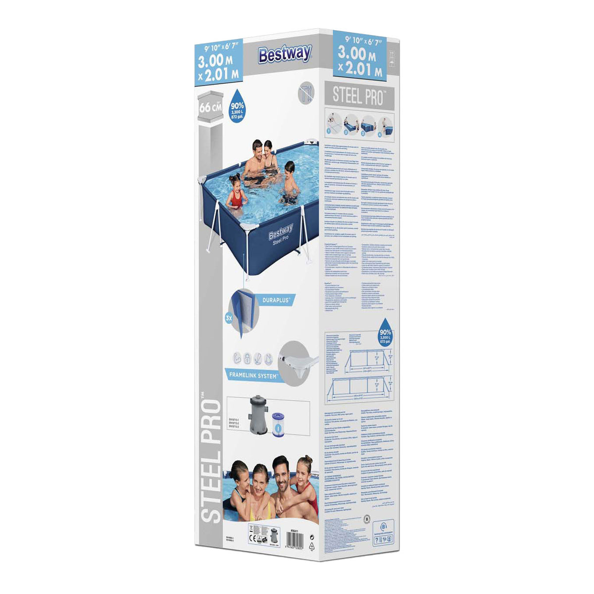 Piscina Bestway Steel Pro Set rettangolare, 300 cm