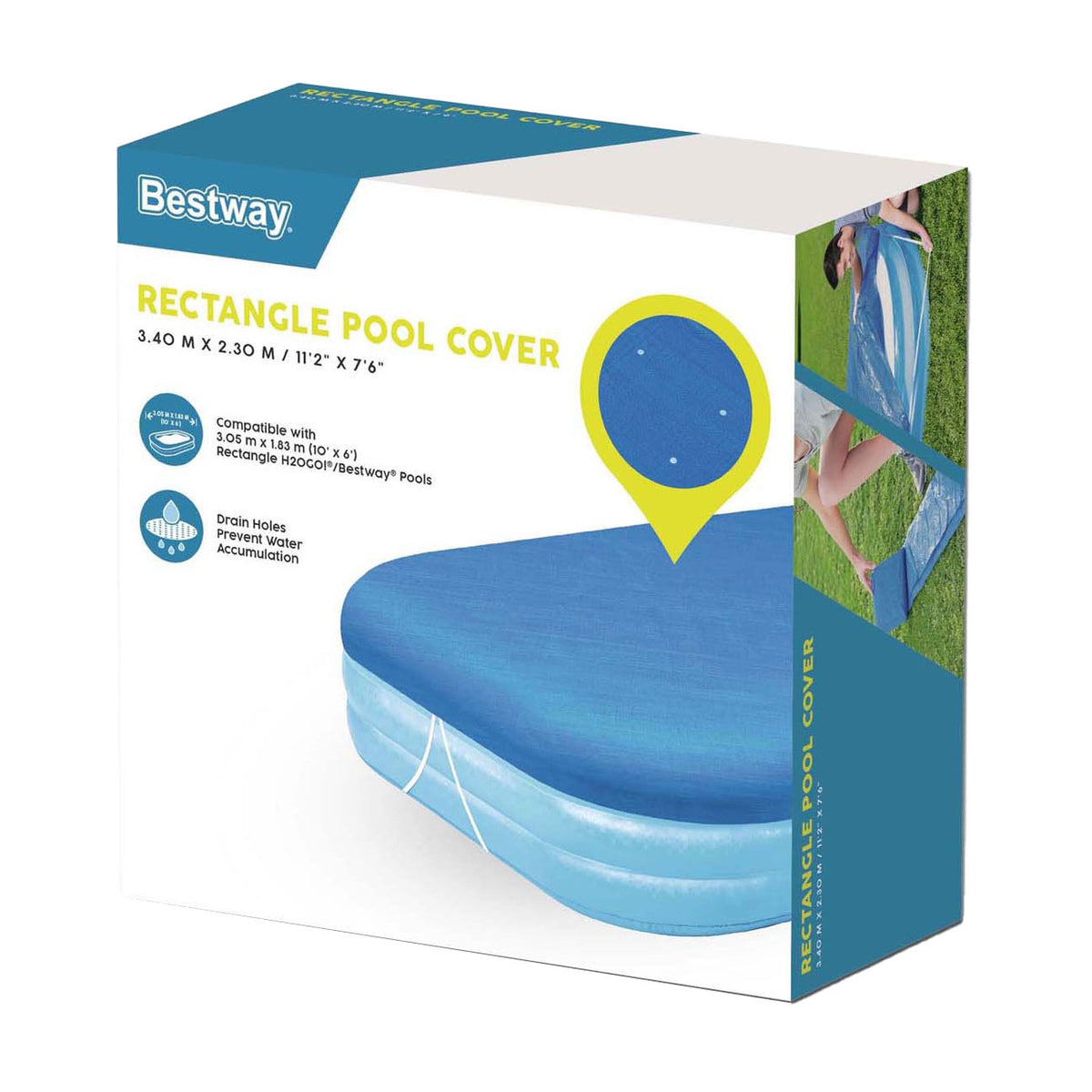 Copertura per piscina familiare Bestway rettangolare, 305 cm