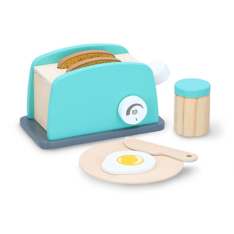 Set tostapane in legno, 7 pezzi.