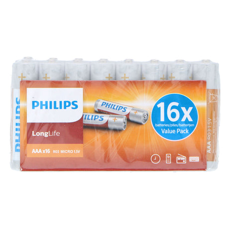 Batteria Philips AAA a lunga durata, 16 pz.