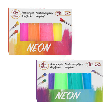 Vernice acrilica neon, 4 pz.