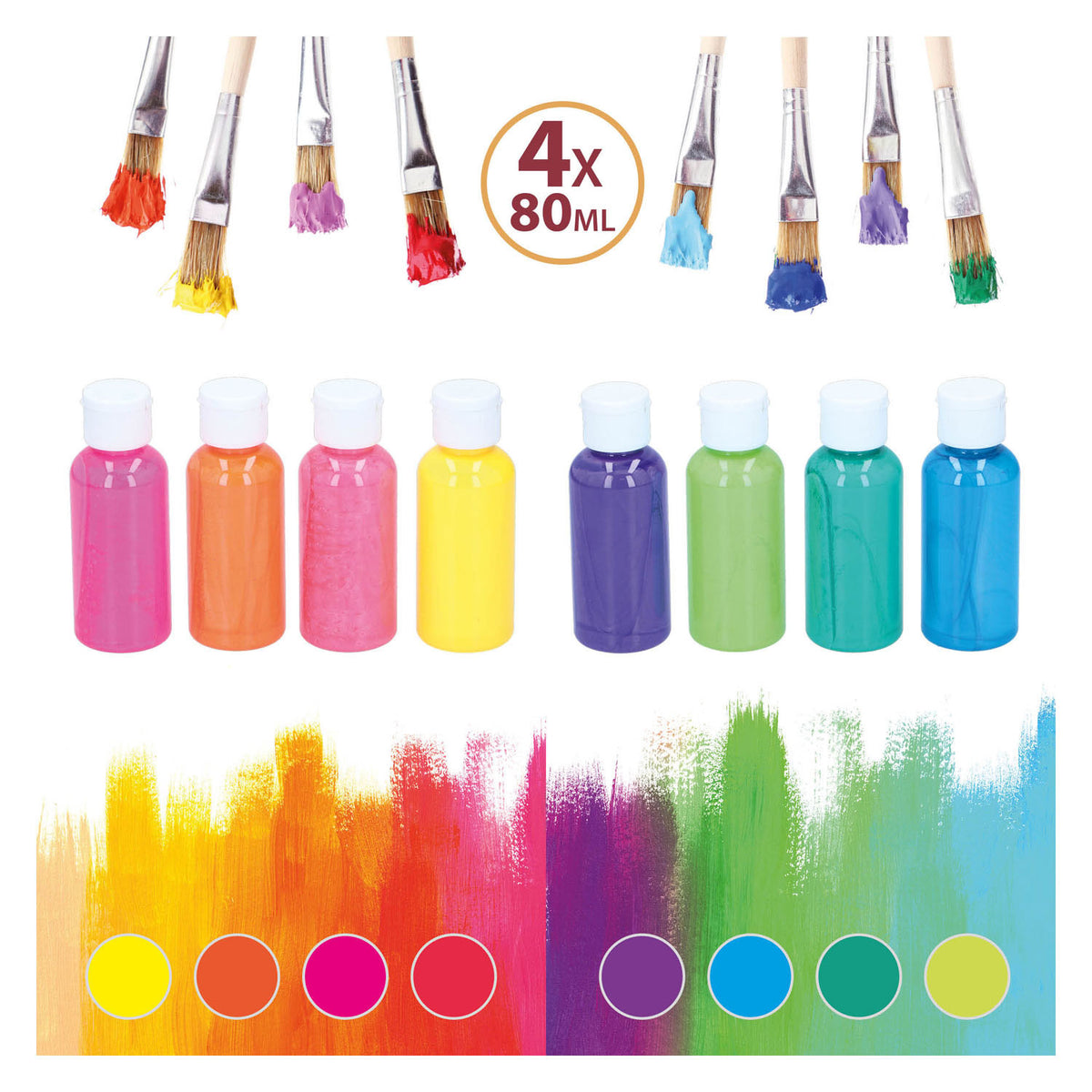 Vernice acrilica neon, 4 pz.