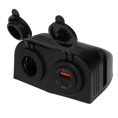 Power line presa uni 12 volt e caricatore USB-A + USB-C - da parete