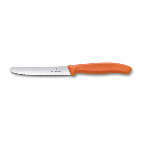 Coltello da tavola per pomodori Victorinox arancione seghettato