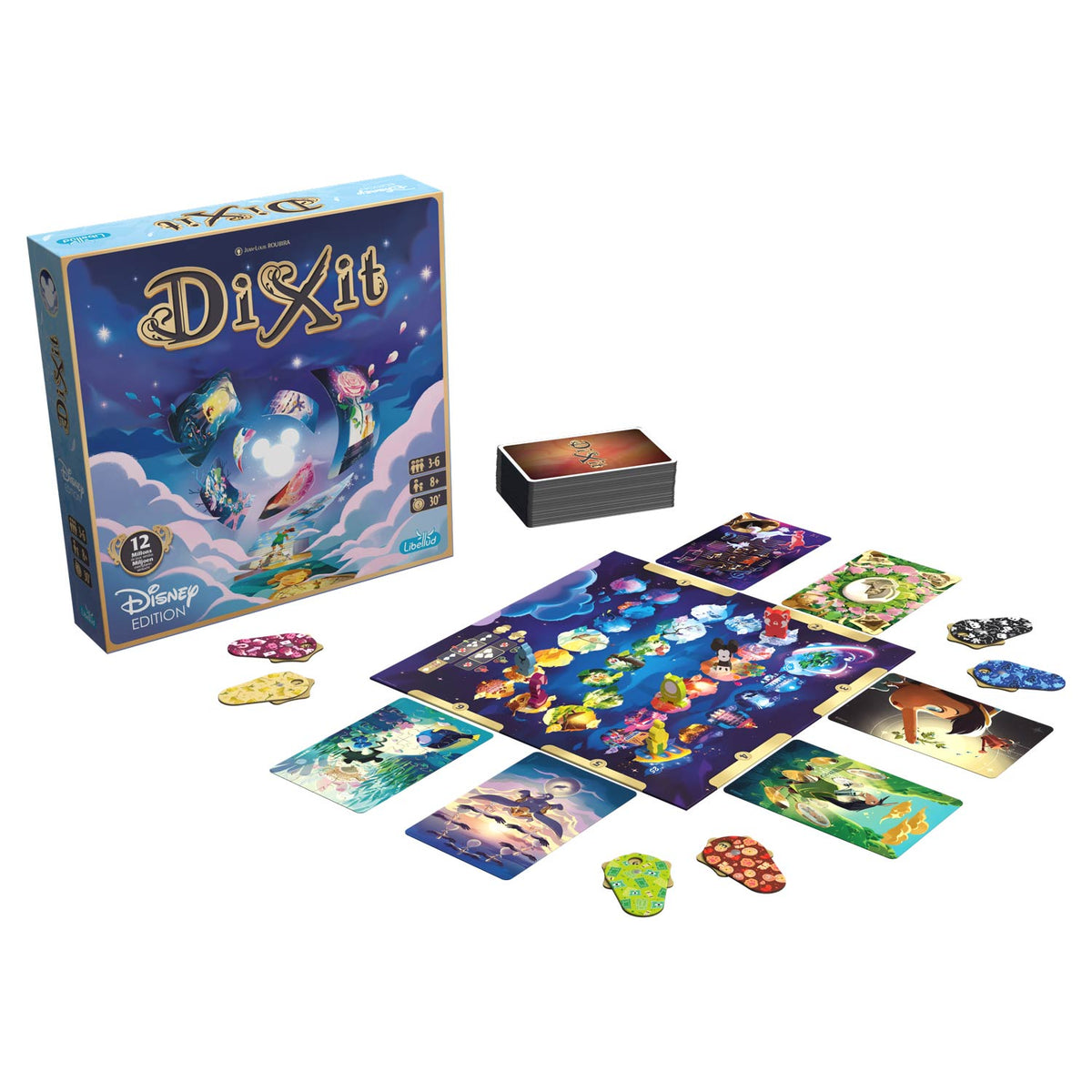 Libellud - dixit disney - gioco da tavolo creativo - 84 carte basate sui film Disney Pixar