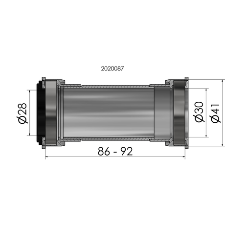 Twist Fit Breach Breach Elvedes per BB86 BB92 per Praxis Road MTB 41 x 86-92 mm