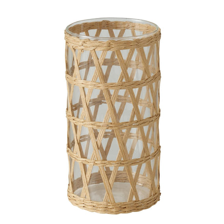 Boltze home vaso favro in vetro con rivestimento in alga marina ã˜11xh20cm