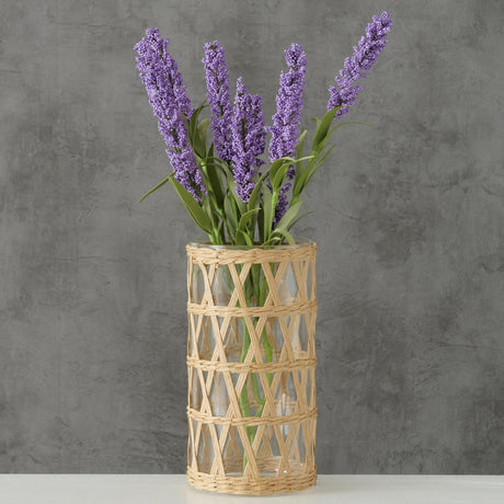 Boltze home vaso favro in vetro con rivestimento in alga marina ã˜11xh20cm