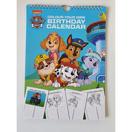 Colora il tuo calendario compleanno Paw Patrol 30,5x22 cm