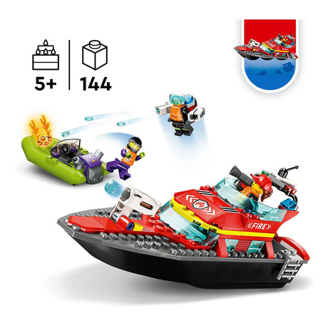 Giocattolo antincendio per scialuppa di salvataggio Lego City per bambini - 60373
