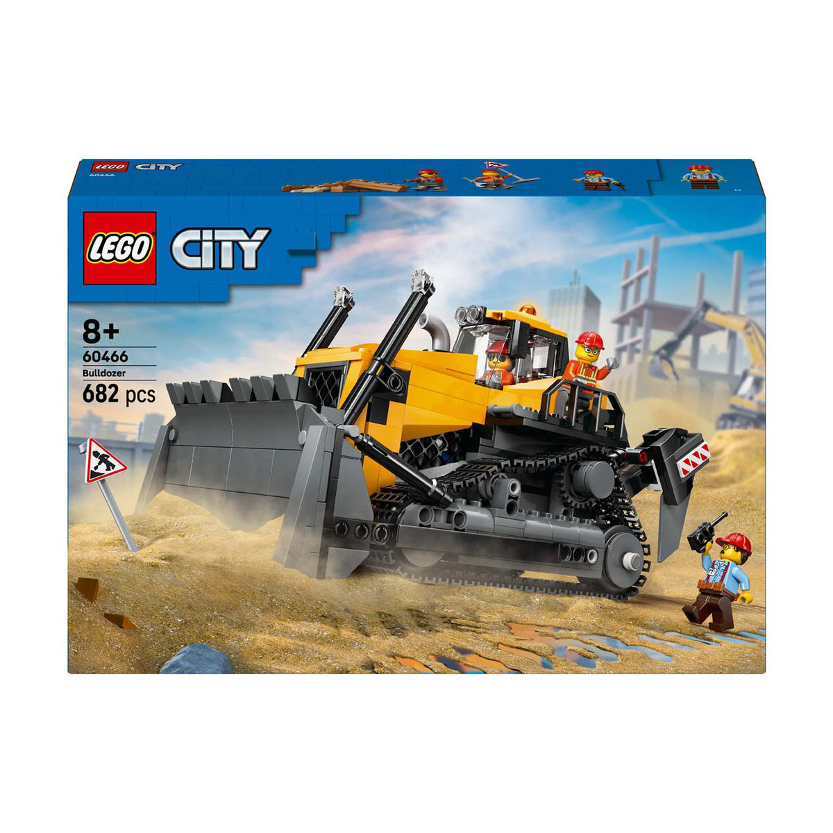 Bulldozer giallo LEGO® City, veicolo da cantiere - 60466