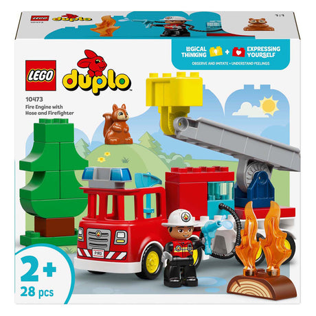 Lego Duplo Town 10473 camion dei pompieri con manichetta e vigile del fuoco
