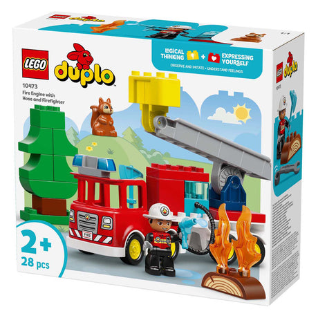 Lego Duplo Town 10473 camion dei pompieri con manichetta e vigile del fuoco