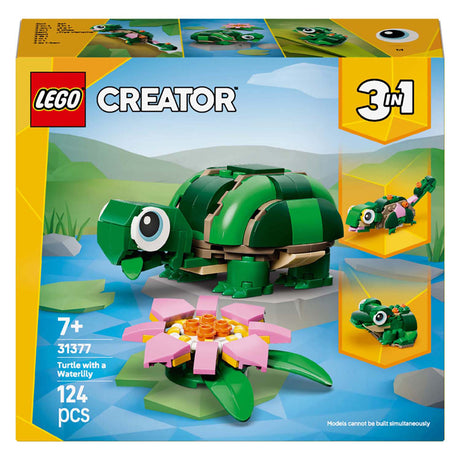 LEGO® Creator Tartaruga 3in1 con ninfea - modello giocattolo - trasformabile in camaleonte o rana - 31377