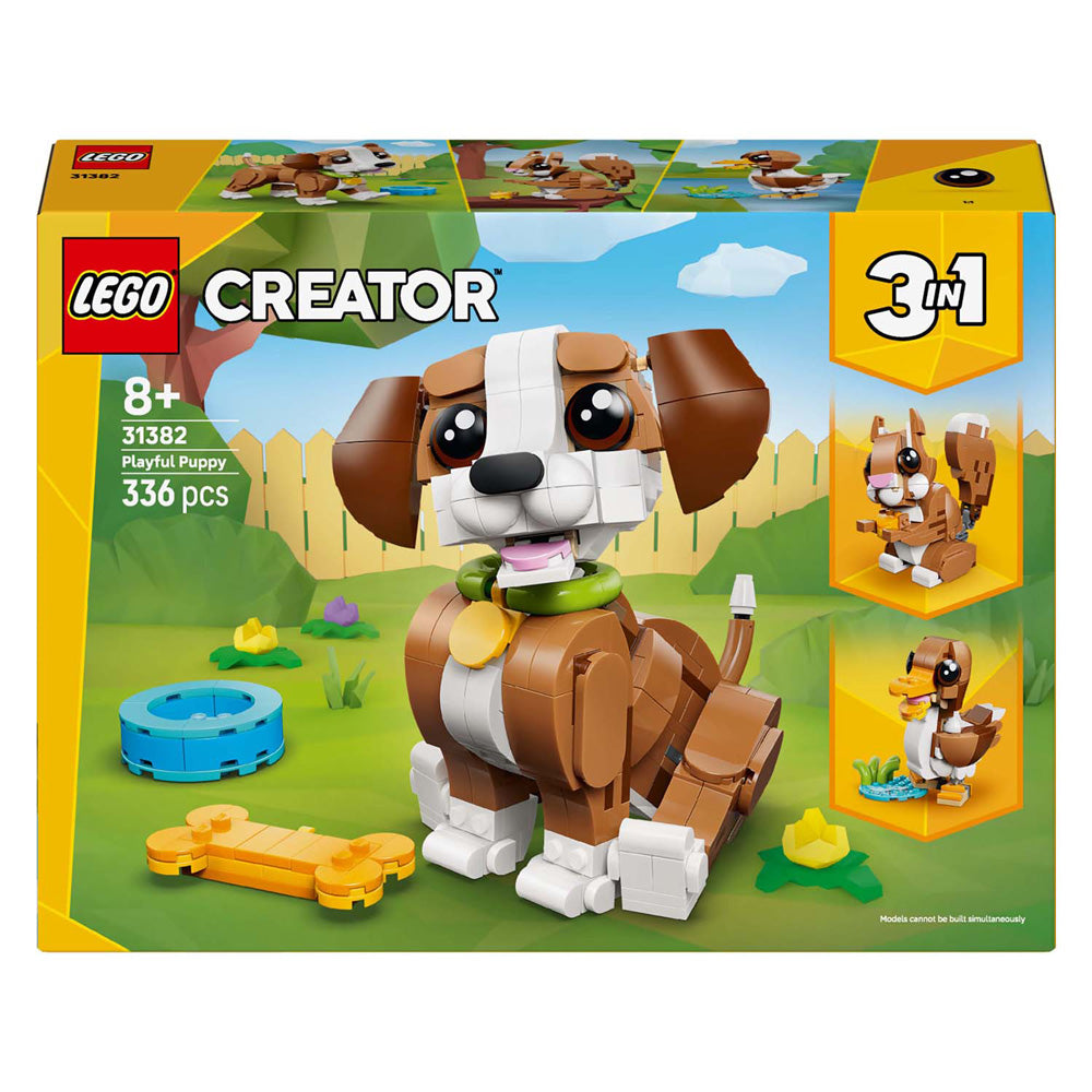 Simpatici animali 3 in 1 LEGO® Creator: cucciolo giocoso - set di animali - convertibile in scoiattolo o anatra - 31382