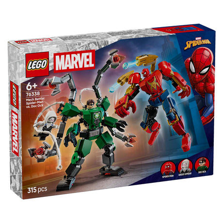 Lego Marvel Mecha Duel: Spider-Man contro i supereroi doc ock - kit di costruzione per bambini - 76338