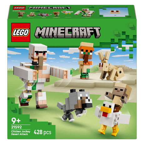 Lego Minecraft Chicken Rider Attacco nel Deserto, giocattoli per bambini con personaggi 21592