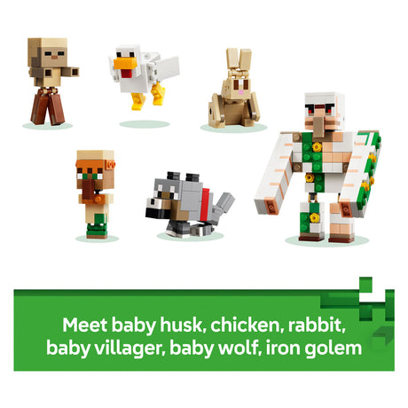 Lego Minecraft Chicken Rider Attacco nel Deserto, giocattoli per bambini con personaggi 21592