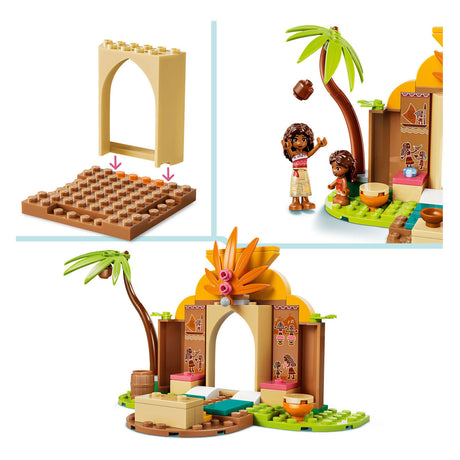 Lego ! Disney Vaiana giocattolo costruibile con casa del villaggio e barca per bambini con animale 43282