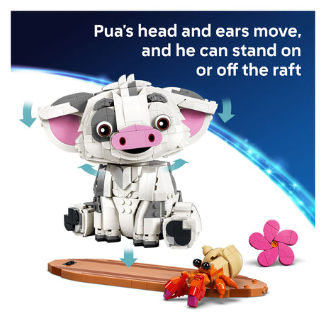 Lego ! Disney Vaiana Pua animali costruibili, giocattoli per bambini e decorazioni 43292