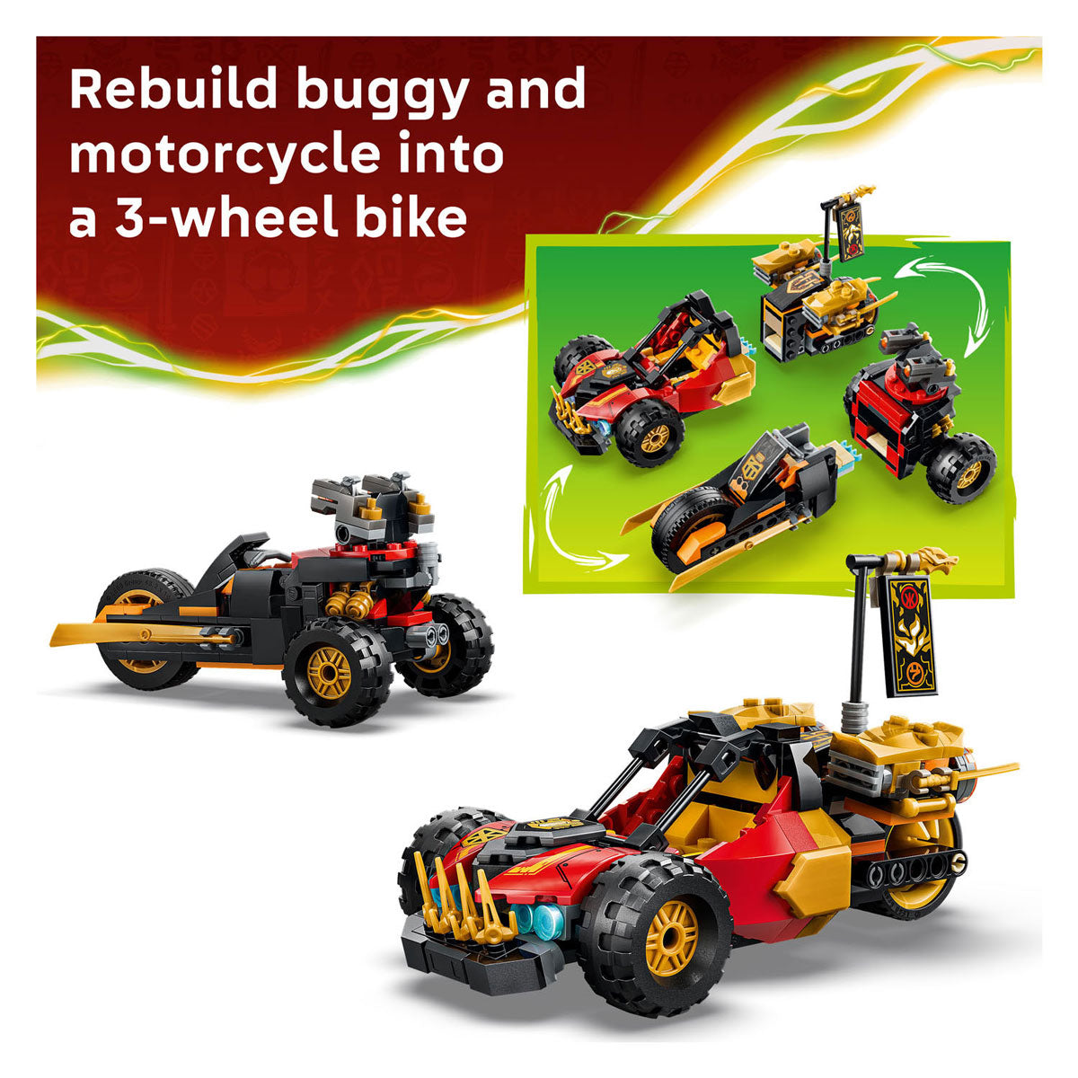 Lego Ninjago 71864 Veicoli combinati di Kai e Cole